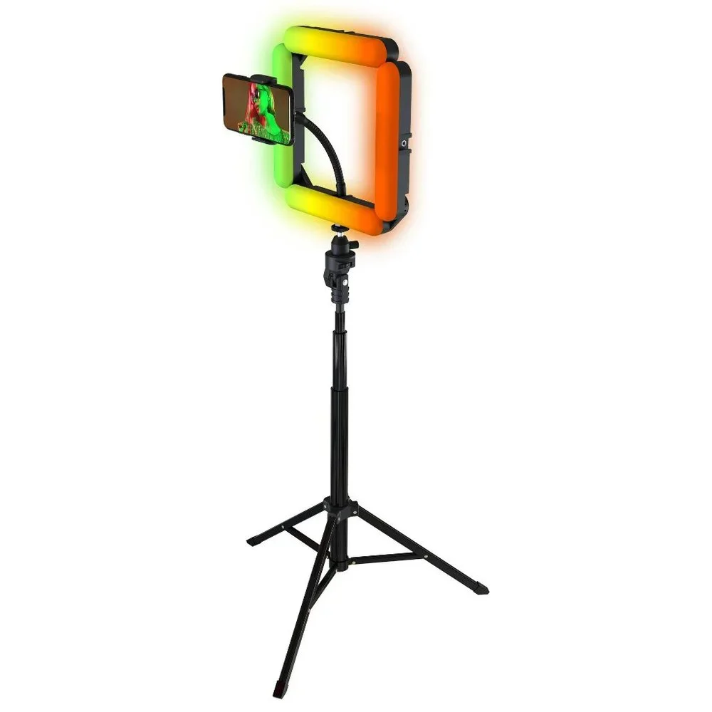 - Bower Quad White and RGB LED Ring Light and Tripod; Black